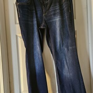 Maurices Women's Relaxed Dark Blue Jeans - Casual Regular Bootcut Size 22 Short